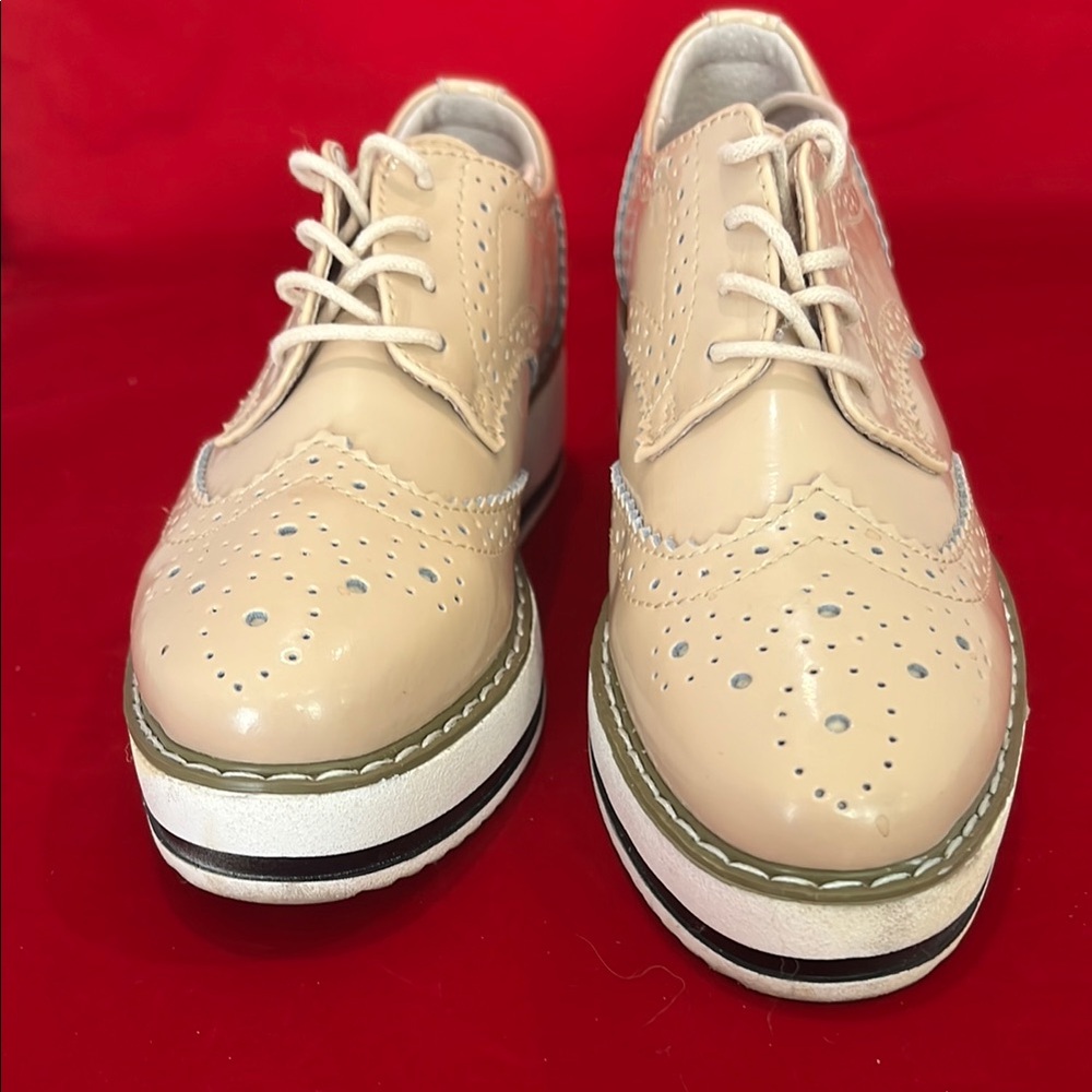 “Prada” Like Beige Platform Brogues - image 5
